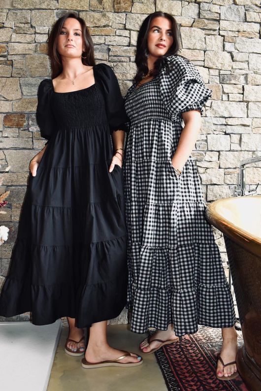 Nonni Gingham Darling Dress Black